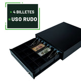 Cajón De Dinero Punto De Venta RJ11 Apertura Automática, Compartimientos De 8 Monedas Y 4 Billetes.