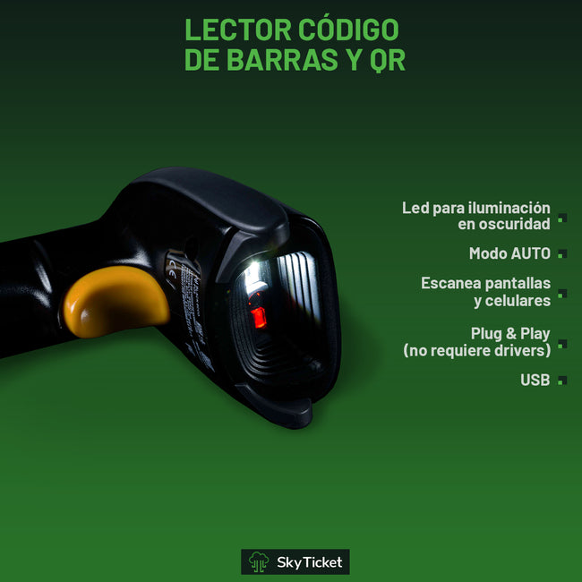 Lector De Código De Barras Led Con Base Escáner 2d, Lee Qr - USB.