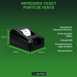 Kit De Punto De Venta Cajón De 4 Billetes 8 Monedas, Impresora De Ticket, Lector De Código De Barras, Point Blue- Incluye 5 Rollos y Software De Regalo.