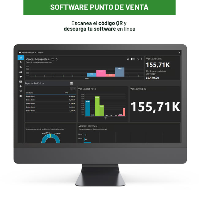 Kit De Punto De Venta Cajón De 4 Billetes 8 Monedas, Impresora De Ticket, Lector De Código De Barras, Point Blue- Incluye 5 Rollos y Software De Regalo.