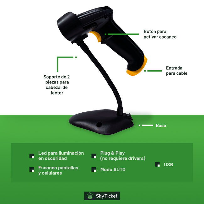 Kit De Punto De Venta Impresora De Tickets 58mm Más Lector De Código De Barras 2D Con Iluminación QR - Incluye Rollos Y Software De Regalo.