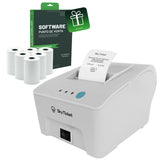 Impresora Térmica De Tickets Punto De Venta 58mm Portátil Blanca Y USB - Incluye 5 Rollos Y Software De Regalo.