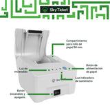 Impresora Térmica De Tickets Punto De Venta 58mm Portátil Blanca Y USB - Incluye 5 Rollos Y Software De Regalo.