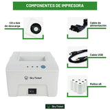 Impresora Térmica De Tickets Punto De Venta 58mm Portátil Blanca Y USB - Incluye 5 Rollos Y Software De Regalo.