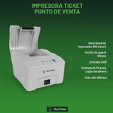 Impresora Térmica De Tickets Punto De Venta 58mm Portátil Blanca Y USB - Incluye 5 Rollos Y Software De Regalo.