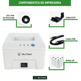 Kit De Punto De Venta Impresora De Tickets 58mm Más Lector De Código De Barras Blanco Con Base - Incluye 5 Rollos Y Software De Regalo.