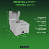 Kit De Punto De Venta Impresora De Tickets 58mm Más Lector De Código De Barras Blanco Con Base - Incluye 5 Rollos Y Software De Regalo.