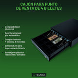 Kit De Punto De Venta Lector Código De Barras Con Base + Cajón De Dinero 4 Billetes 8 Monedas - Incluye Software De Regalo.