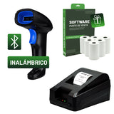Kit De Punto De Venta Impresora Tickets Más Lector De Código De Barras Inalámbrico Con Adapatador Bluetooth - Incluye Rollos Y Software De Regalo.