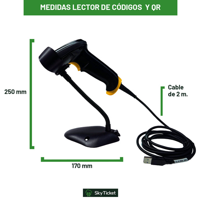Kit De Punto De Venta Impresora De Tickets 58mm Más Lector De Código De Barras 2D Con Iluminación QR - Incluye Rollos Y Software De Regalo.